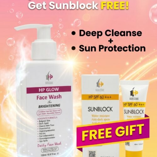 HP Glow Facewsash with free Sunblock Summer Deal 4
